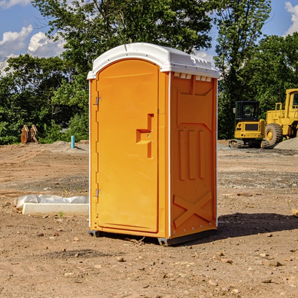 how often are the portable restrooms cleaned and serviced during a rental period in Eros